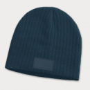 Nebraska Cable Knit Beanie with Patch+Navy