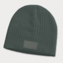 Nebraska Cable Knit Beanie with Patch+Dark Grey