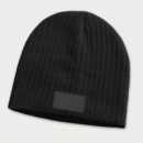 Nebraska Cable Knit Beanie with Patch+Black